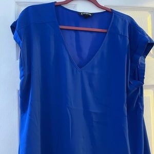 Royal Blue, cap sleeved, Express Blouse.